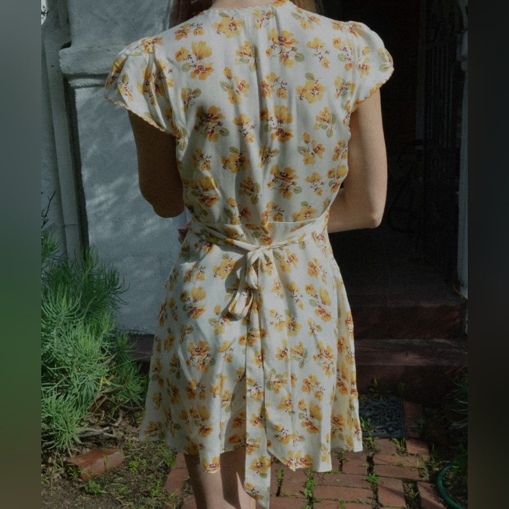 Doen Yellow Floral Mini Dress - Picture 2 of 6